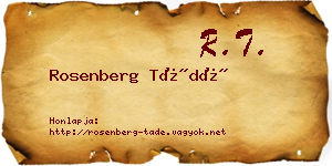 Rosenberg Tádé névjegykártya